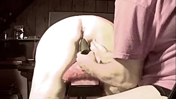 #32- 202409 62yo Tennesseemilf1 Slutwife - fucking her with her favorite black cock dildo on the sawhorse- she cums hard at 6:30 and again at 10:30! Double angles!